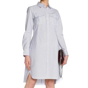 Rag & Bone Striped Poplin Button Front Shirt Dress